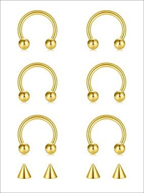 Horseshoe Septum Nose Rings Stainless Steel Piercing Jewelry Hoop